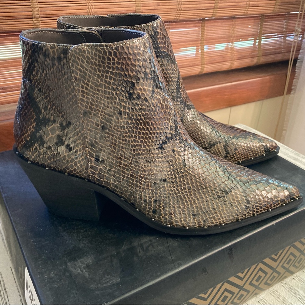 Charles David Brown and Black Ankle Boots